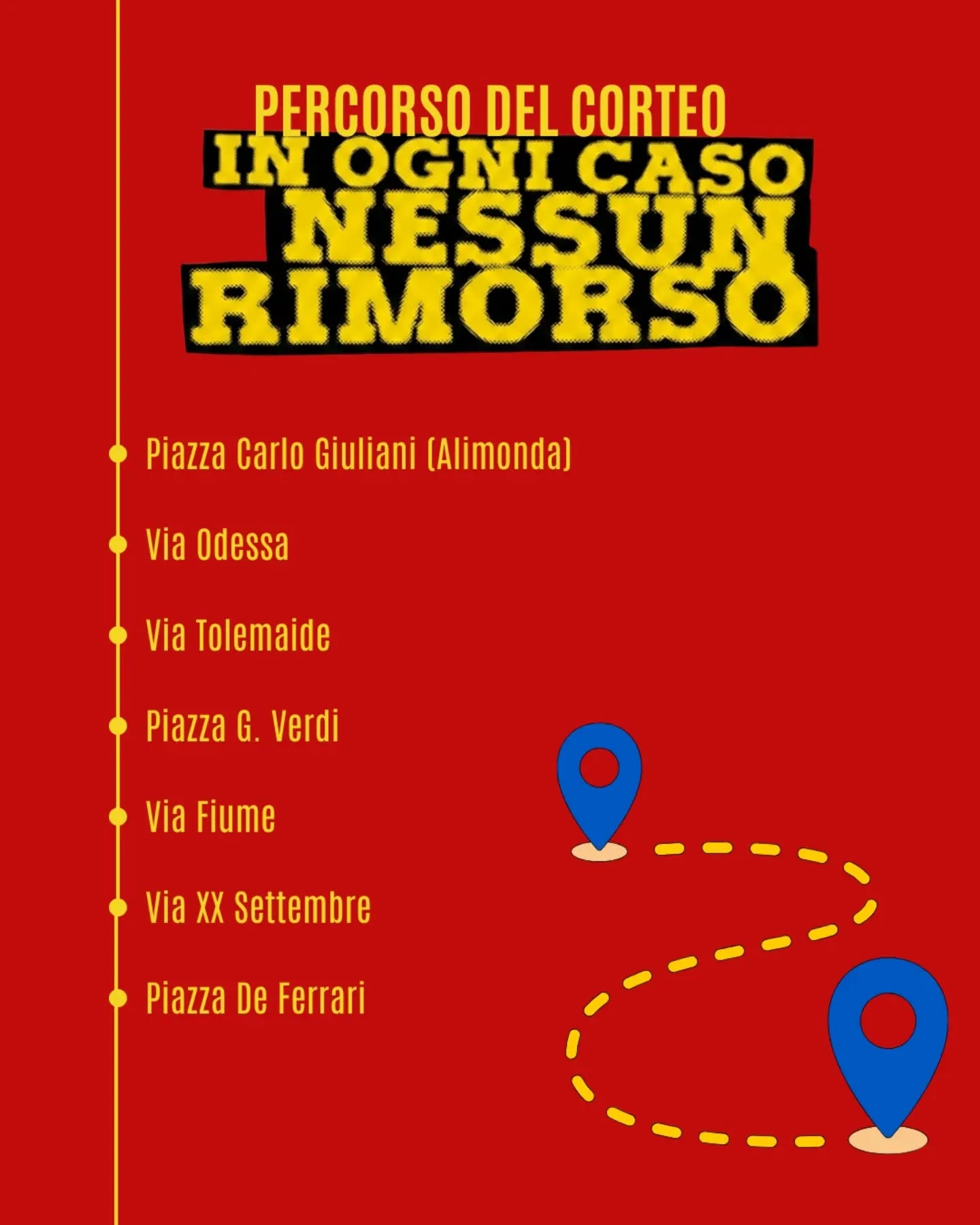 Percorso del corteo